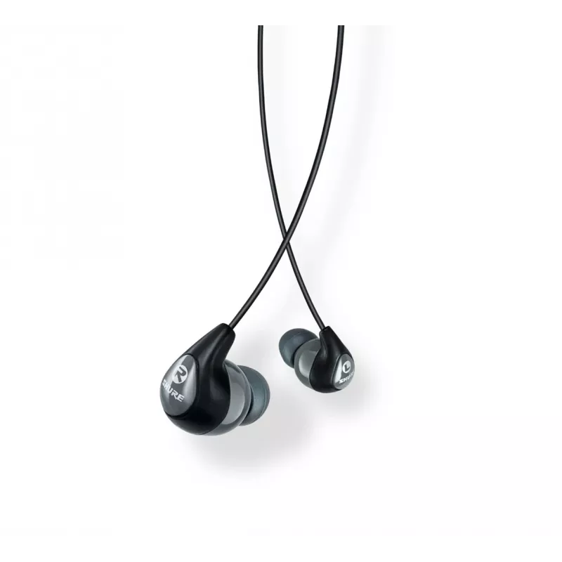 Auriculares in-ear con cable Shure SE112-GR para llamadas/música, negro, gris