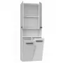 Armario de almacenamiento para baño top e shop NEL 2K DK BPOŁ — independiente, 3 estantes, 600×300×1740 mm, blanco