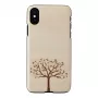 Funda para smartphone Man and Wood para iPhone X/XS, madera de manzano, negra