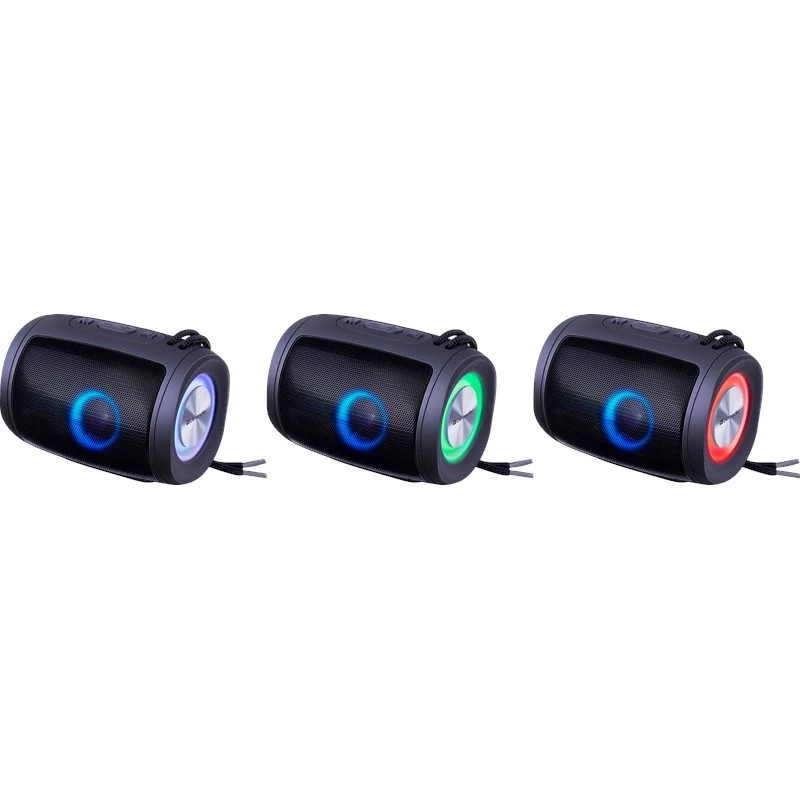 DEFENDER Enjoy S200 65200 altavoz Bluetooth portátil, TWS, 5 W, luz LED, FM, microSD, batería de 10 h, negro