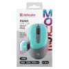Defender Feam MM-296 52294 ratón inalámbrico, clic silencioso, óptico, 1600 DPI, USB, menta