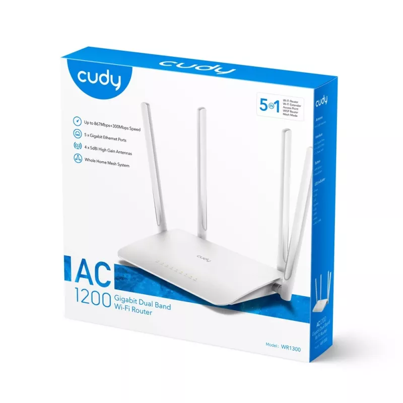 Router WiFi Cudy WR1300 Gigabit Ethernet doble banda (2,4 GHz / 5 GHz) blanco