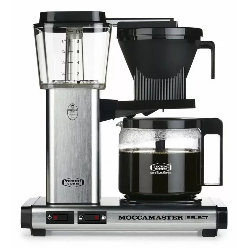 Cafetera de filtro MOCCAMASTER KBG 741 — depósito de agua de 1,25 l, jarra de 10 tazas, 1520 W, acero inoxidable/negro