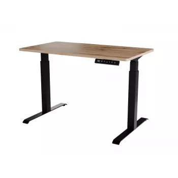 Escritorio con regulación eléctrica de altura MOON 121x67x72-120 negro/marrón claro