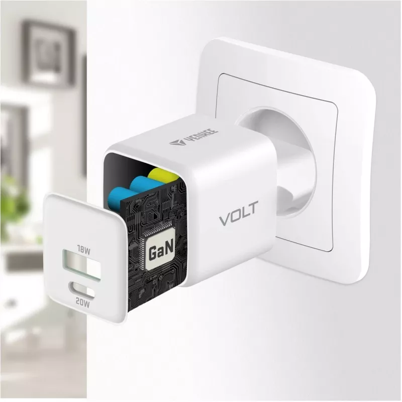 Cargador de red USB-C/A YENKEE YAC G38 20W 3A Power Delivery (USB-C y USB-A)