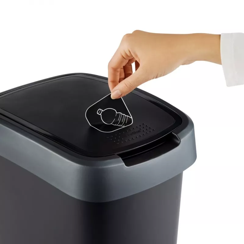 Rotho Twist cubo de basura giratorio 50 l, plateado