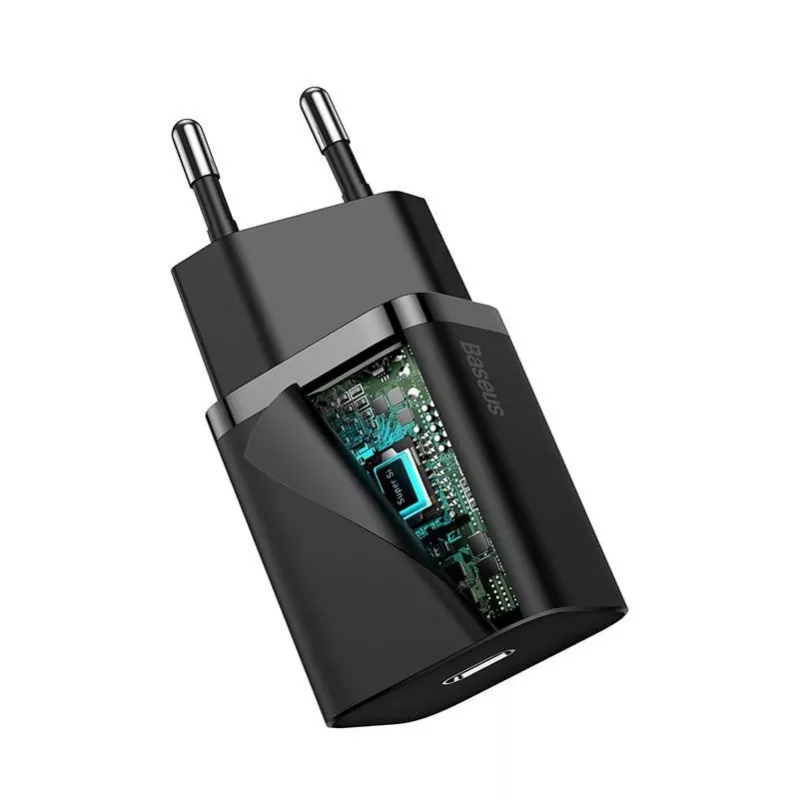 Cargador Baseus CCSUP-B01 para dispositivos móviles negro exterior
