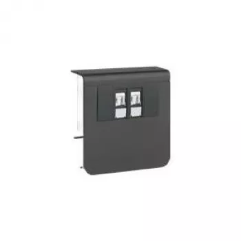 Hager Tehalit SL soporte de aparatos SL20080, caja de conexión de datos Cat.6, 2 tomas, negro grafito, RAL 9011 2 tomas RJ45, Cat.6, UAE WE (8/8), material: PC/ABS libre de halógenos (SL200809079011)