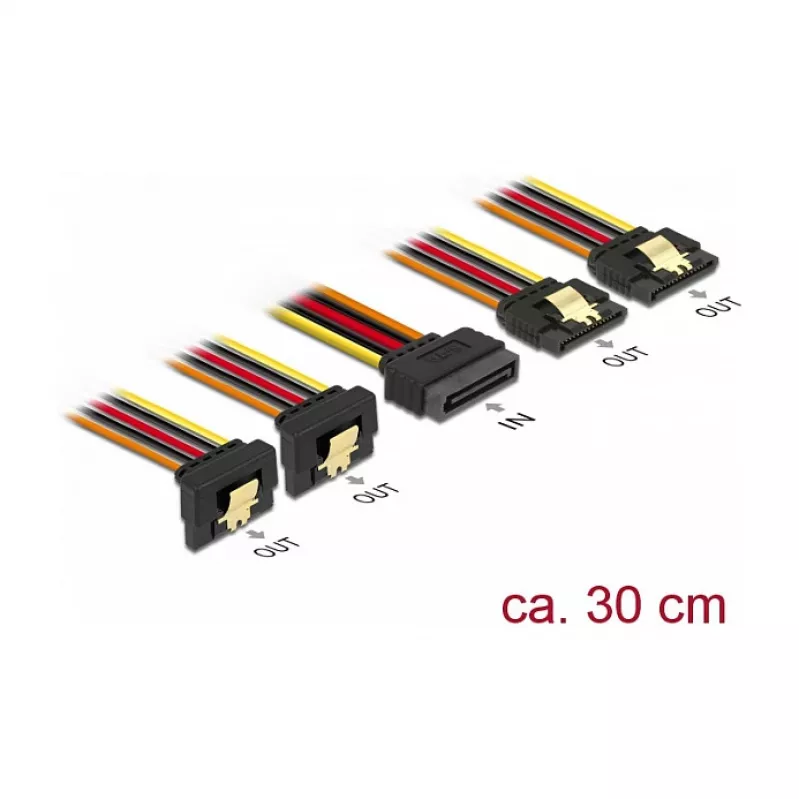 Cable de alimentación interno DeLOCK 60151 0,3 m 4 x SATA 15 polos