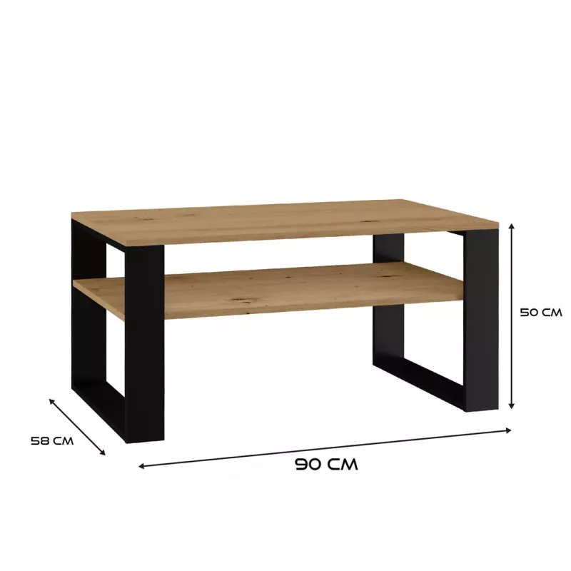 Mesa de centro Topeshop MODERN 1P ART CZ mesa auxiliar / mesa esquinera de centro forma rectangular 2 patas