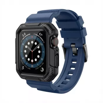 Correa GUAN Premium Pro para Apple Watch 40 mm 41 mm 38 mm 42 mm azul negro - Correa de repuesto