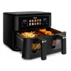 Freidora de aire Tristar FR-9075 doble 9 L, 2500 W, control táctil, LCD, negra, 60 °C mín