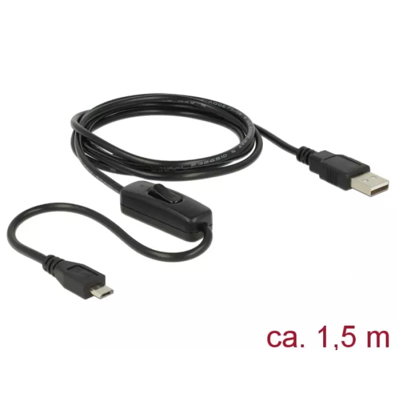 Cable USB DeLOCK 84803 USB 2.0 1,5 m USB A Micro-USB B negro