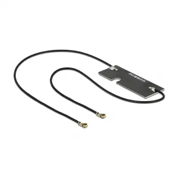 Delock 89569 antena doble WLAN, 2x MHF IV, 3-5 dBi, 2x 15 cm, PCB interna