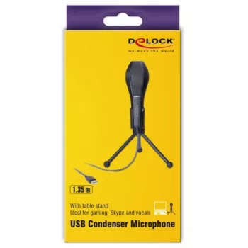 Micrófono condensador USB con soporte de mesa - ideal para gaming, Skype y canto
