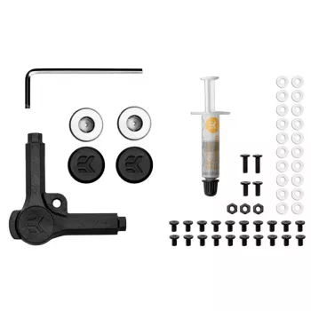 Kit de montaje EK Water Blocks negro plata compatible con EK-Quantum Vector Radeon RX 5700 +XT