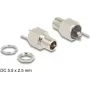 DeLOCK conector DC 5.5 x 2.5 mm conector hembra de panel versión soldadura hexagonal 20 V 9 A