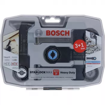 Bosch Starlock Best of Heavy Duty Sets, 4 piezas, set de hojas, metal, madera, negro, caja