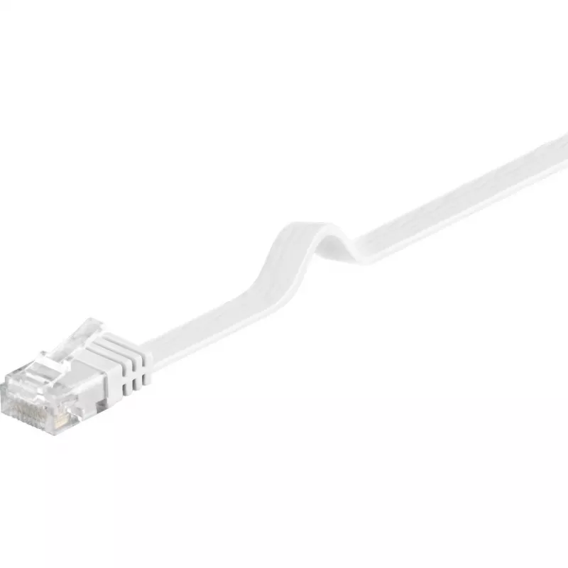 Wentronic Goobay cable de red plano CAT 5e, U/UTP, blanco, 5 m - mezcla de cobre CCA (93361)