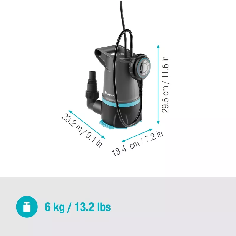 Bomba sumergible GARDENA 09018-47 — motor de 550 W para extracción y desvío de agua