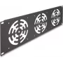 Delock 66747 panel de ventiladores para rack de 19 pulgadas para 3 ventiladores de 120 mm, 3U, metal, gris oscuro