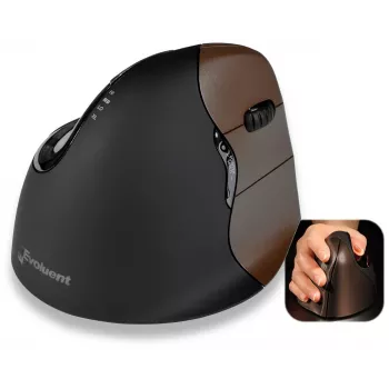 Evoluent VerticalMouse 4 Small - Ratón vertical - Para diestros - óptico - 6 botones - inalámbrico - 2.4 GHz - receptor inalámbrico (USB)