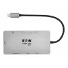 Dock USB-C Eaton Tripp Lite, doble pantalla - 4K 60 Hz HDMI, USB 3.2 Gen 1, hub USB-A, GbE, tarjeta de memoria, función de carga PD 100W, gris - Estación de acoplamiento - USB-C - 2 x HDMI - 1GbE (U442-DOCK