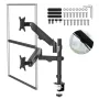 Soporte para 2 monitores Maclean, brazo de gas, 17-32 pulgadas, 2-10 kg, negro, MC-136