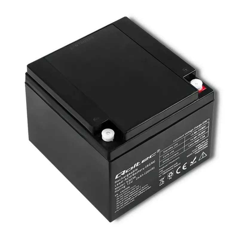 Batería AGM Qoltec 53036 | 12V | 24Ah | máx 360A