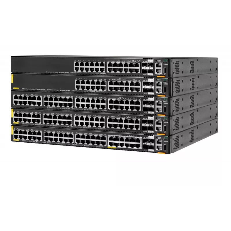 HPE - Aruba 6200M 36G 12SR5 Class6 PoE 4SFP+ Switch - Switch - distancia máx. de apilamiento 10 km - L3 - gestionado - 36 x 10/100/1000 (4PPoE) + 12 x 1/2.5/5GBase-T (4PPoE) + 4 x 1 Gigabit