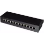 Logilink panel de parcheo de sobremesa/pared Cat.6A STP 12 puertos, negro (NP0019B)