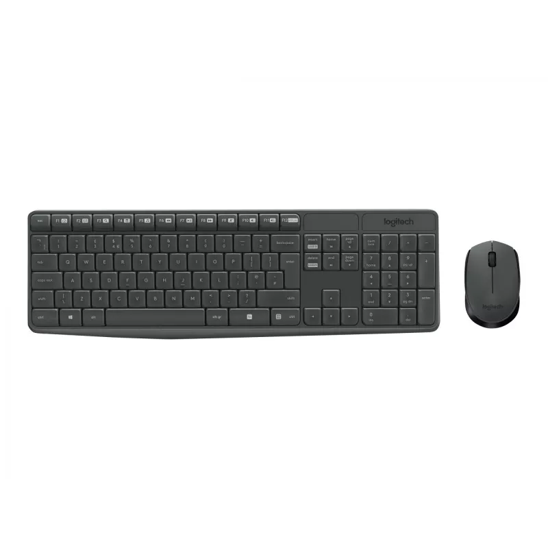 Logitech MK235 Conjunto duradero de teclado y ratón inalámbricos en gris