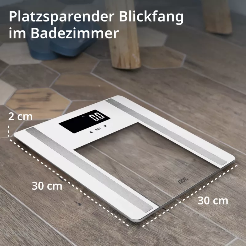 ADE Ines BA2300-2 báscula de análisis corporal, blanca