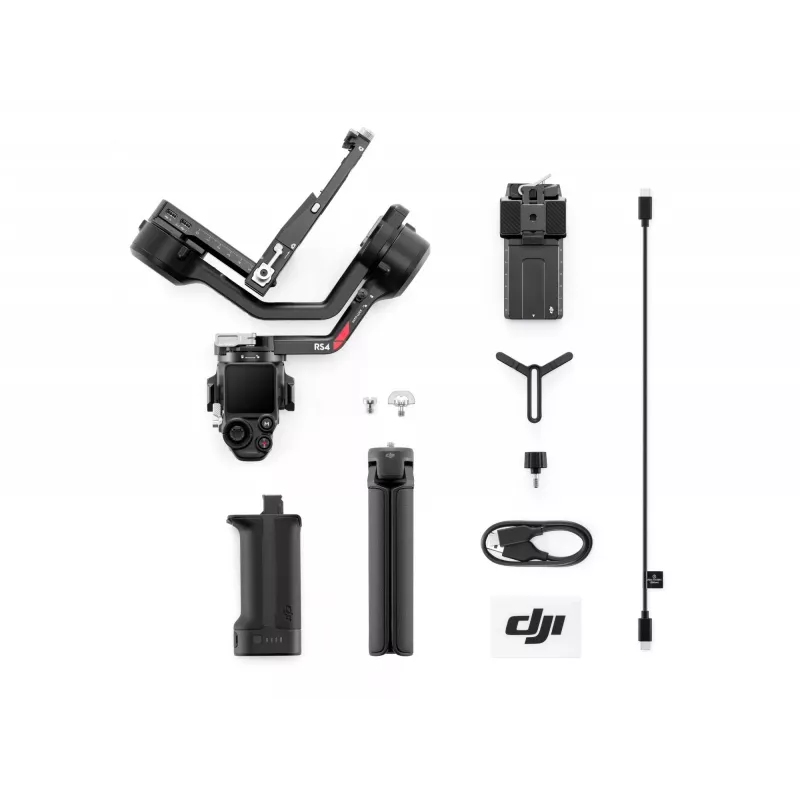 Estabilizador de cámara de mano DJI RS4, carcasa de aluminio, batería de 12 h, 1,066 kg, negro