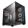 Caja de PC DeepCool CG530 4F semitorre negra — cristal templado, ATX/ITX/Micro ATX, 3 ventiladores de 120mm, USB-C