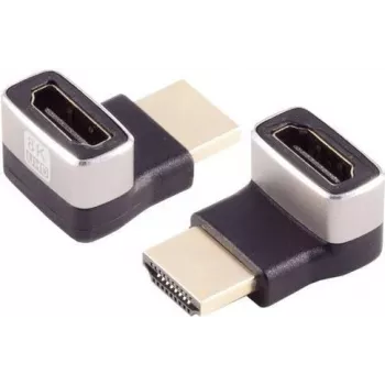 Cambiador de género de cable S/CONN 10-01051 HDMI-A negro plata con acabado dorado