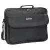 Manhattan Cambridge funda para portátil 17,3 pulgadas, diseño clamshell, negro, LOW COST, compartimento para accesorios, compartimento para documentos en la parte trasera, correa para el hombro (extraíble), compatible con Targus CN418EU, funda para portátil, tres años de garantía