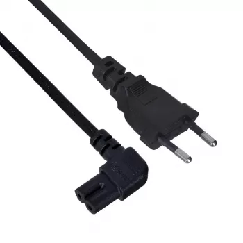 Cable de alimentación SAVIO CL-144, 3 m, acodado 2 polos a conector IEC tipo E, negro