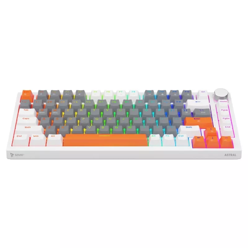 Savio ASTRAL WHITE JADE 3 COLOURS teclado gaming USB QWERTY US International