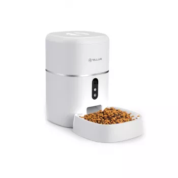 Comedero automático Tellur TLL331461 con cámara UltraHD, 4 l, blanco