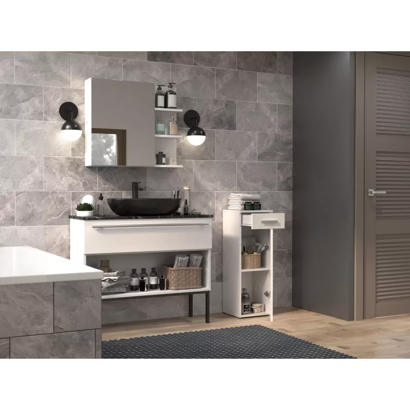 Top E Shop NEL V DS BIEL POŁ armario de almacenaje para baño, blanco