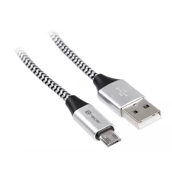Cable USB Tracer TRAKBK46928 1m USB A Micro-USB B negro plata