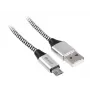Cable USB Tracer TRAKBK46928 1m USB A Micro-USB B negro plata