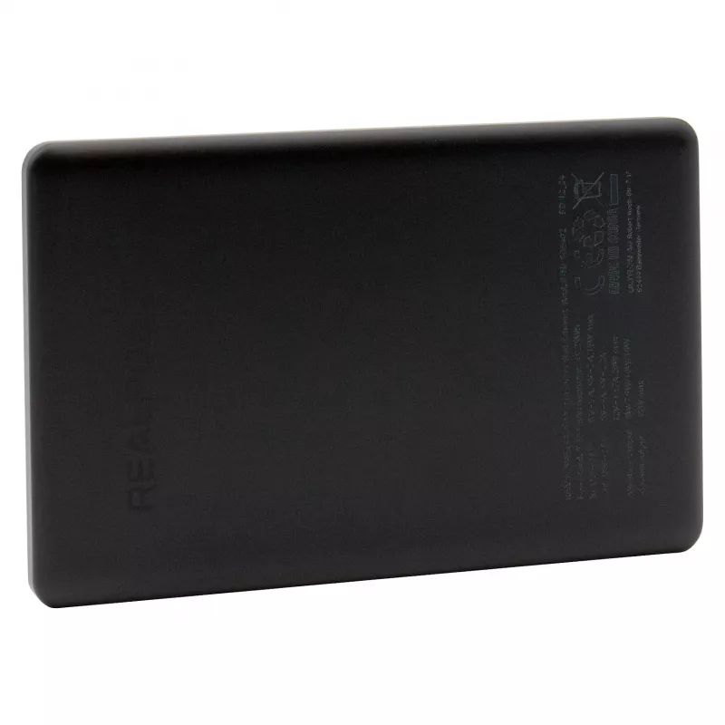RealPower PB-5000 MAG Ultra Slim batería externa 5000 mAh, carga inalámbrica, USB-C, 20 W, negro