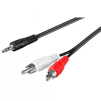 Wentronic Goobay cable adaptador de jack 3,5 mm a RCA, negro, 10 m - conector jack 3,5 mm macho (3 polos, estéreo) > 2 conectores RCA macho (audio izquierda/derecha) (50441)