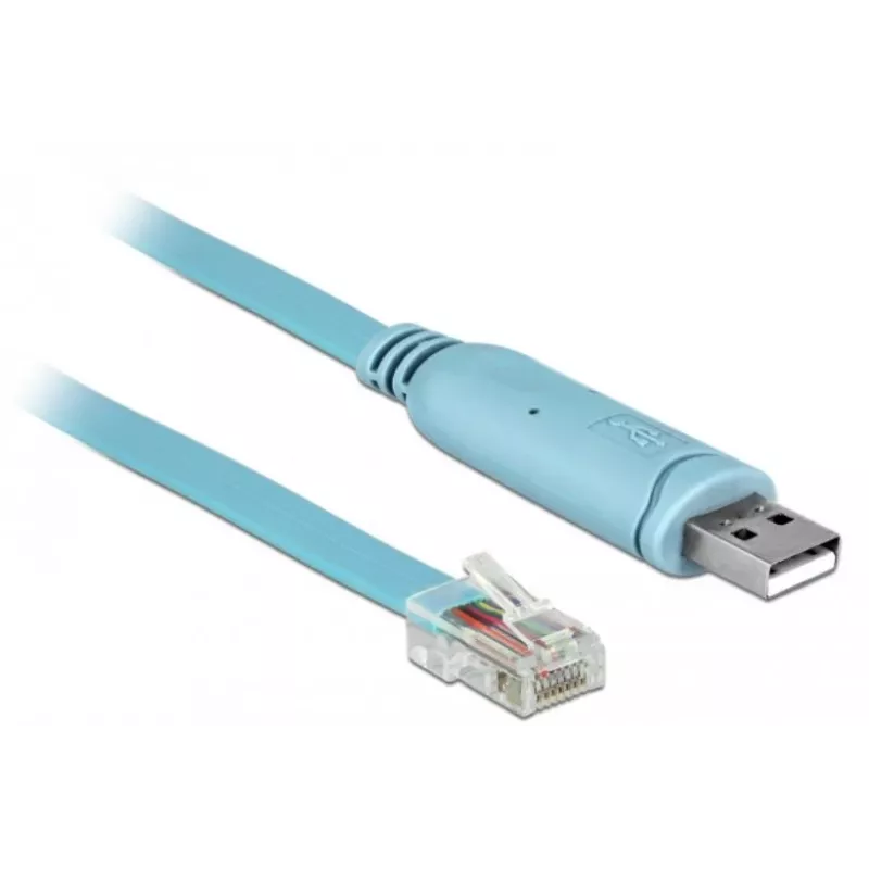 Adaptador Delock USB 2.0 Type-A conector macho a serie RS-232 RJ45 conector macho 2 m azul