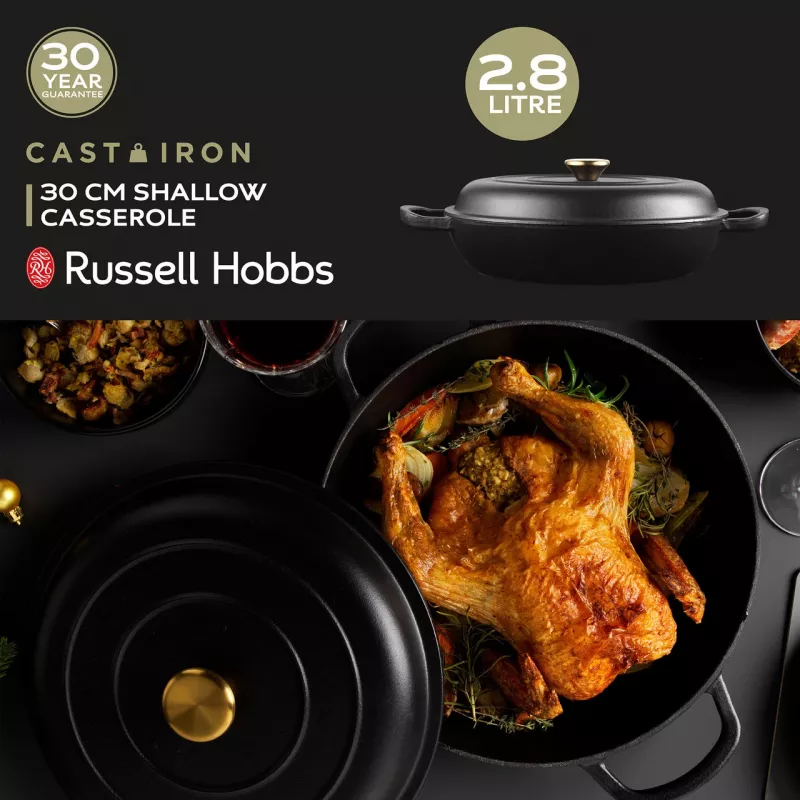 Olla de hierro fundido Russell Hobbs RH02525BEU7 30 cm, negra