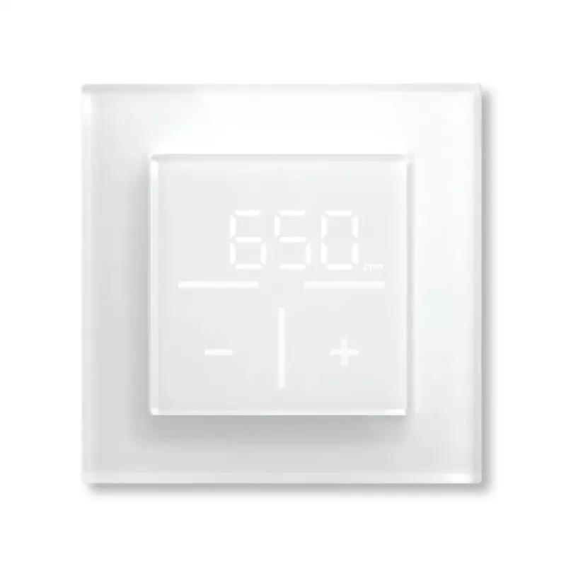 Termostato de pared de cristal Homematic IP 161333A0 con sensor de CO2, RF digital, 230 V, 54,5×54,5×29 mm