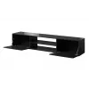 Mueble de TV Cama Meble SLIDE 200K — 200x40x37 cm, negro brillante, tablero de partículas superior