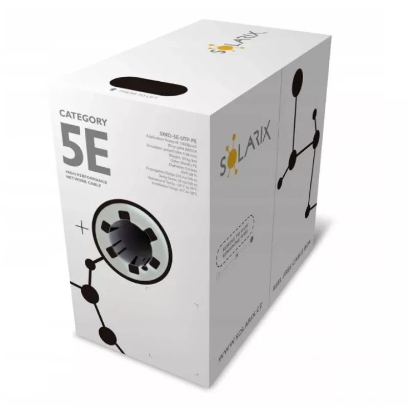 Cable de red Solarix SXKD-5E-UTP-PE UTP CAT5E 305m Negro